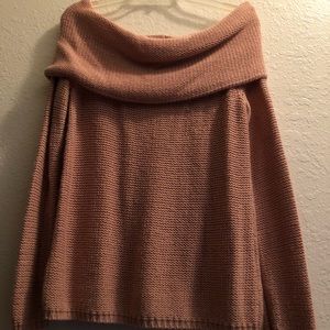 comfortable old rose colored sweater